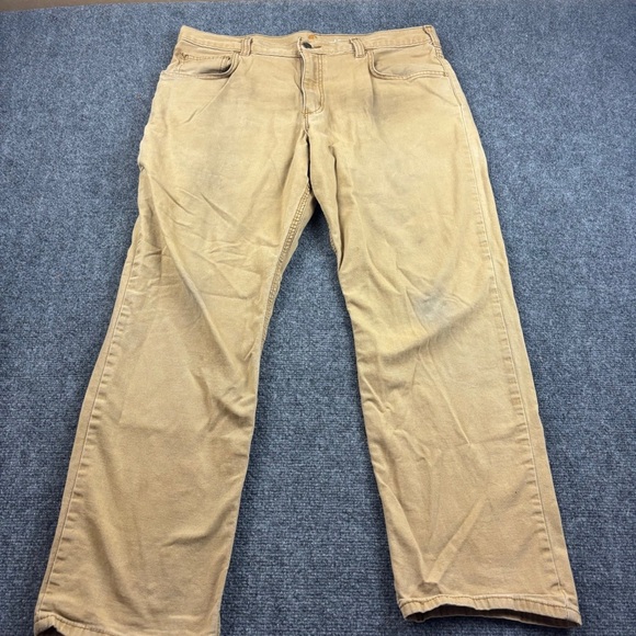 CARHARTT Men’s Relaxed Fit Rugged Canvas Work Utility Pants Hickory Camel  36x30 - Picture 2 of 8